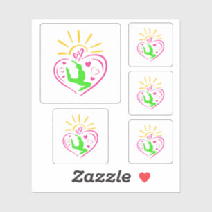 Pegatina Gimnasia chica - Corazón veraniego