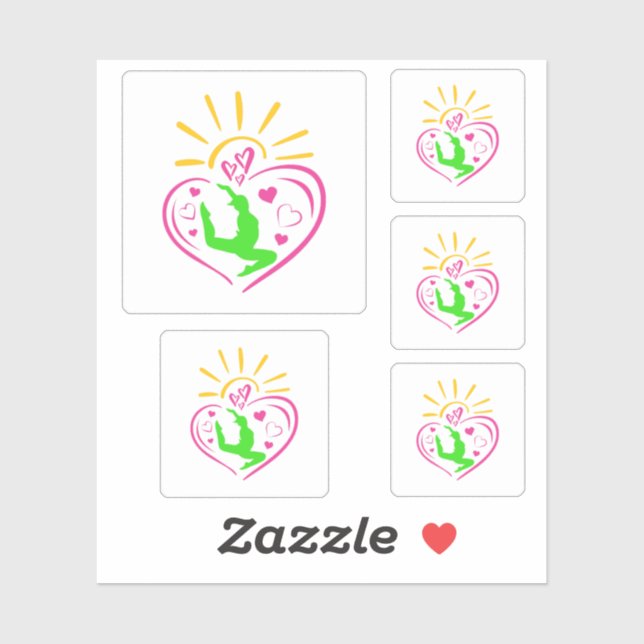 Pegatina Gimnasia chica - Corazón veraniego (Hoja)