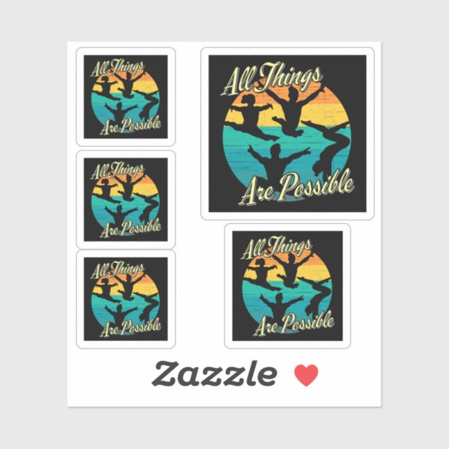 Pegatina Gimnasia chica - Todas las cosas son posibles (Hoja)