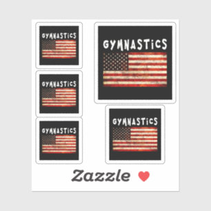 Pegatina Gimnasia Grunge Bandera Estadounidense