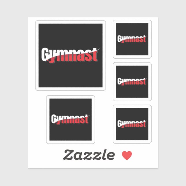 Pegatina Gimnasia - Resumen de la Gimnasta Palabra Swish (Hoja)