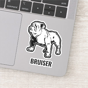 Pegatina Gimnasio de nombres personalizados de Bulldog cons
