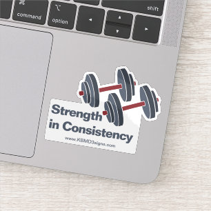 Pegatina Gimnasio promocional Fuerza de dumbbell en consist