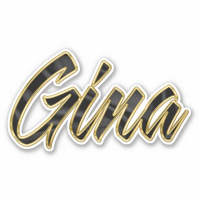 Pegatina Gina black gold Lettering Aufkleber Sticker (Anverso)