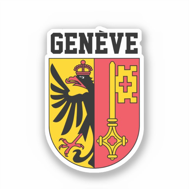 Pegatina Ginebra, Suiza - escudo de armas (Anverso)