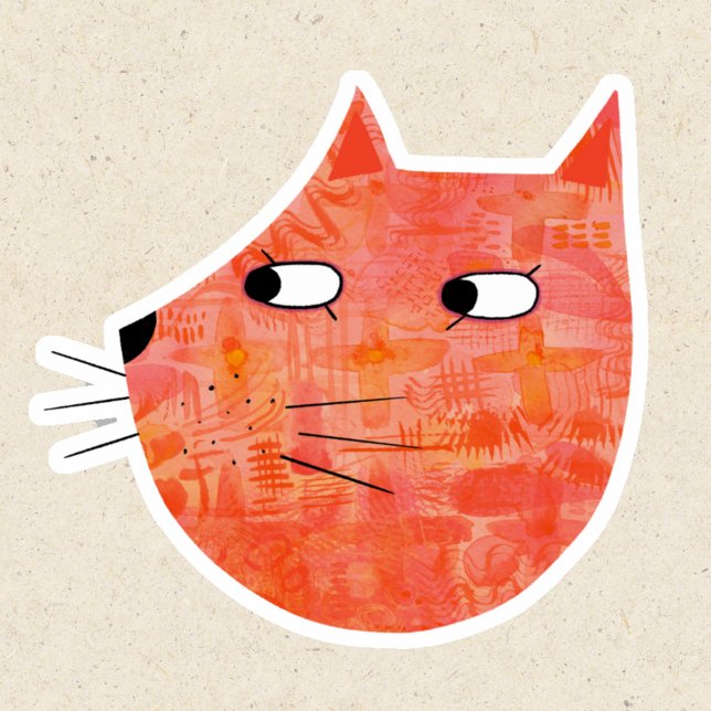 Pegatina Ginger Cat naranja (Orange ginger cat fun sticker)