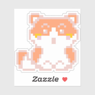 Pegatina Ginger Pixel art cat