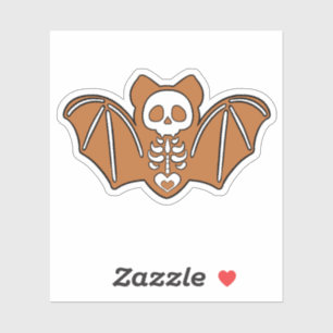 Pegatina Gingerbread Skeleton Bat