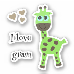 Pegatina Girafa verde