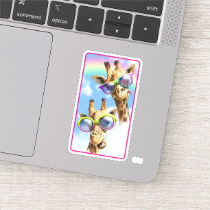 Pegatina Girafas con gafas de sol