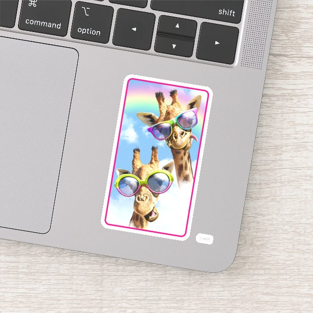 Pegatina Girafas con gafas de sol (Detalle)