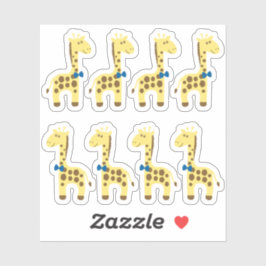 Pegatina Giraffe Baby Boy Blue Bow Planner / Scrapbook