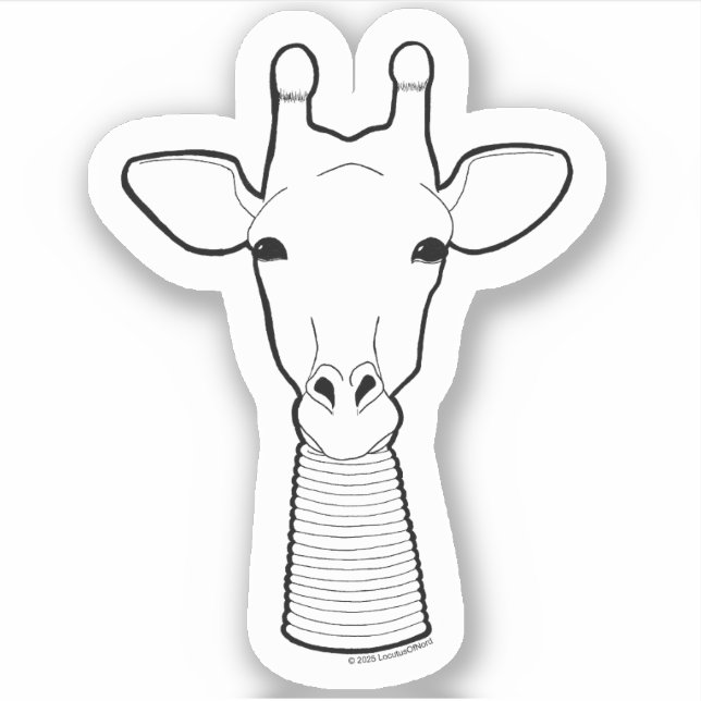 Pegatina Giraffe con anillos de cuello (Anverso)