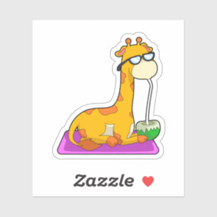 Pegatina Giraffe con coco