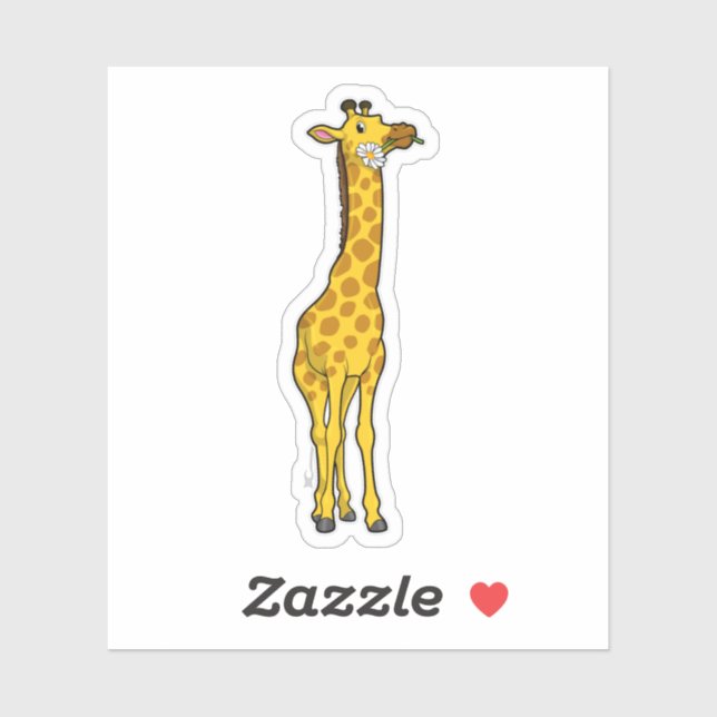 Pegatina Giraffe con Daisy (Hoja)