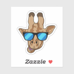 Pegatina Giraffe con gafas de sol