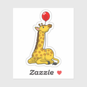 Pegatina Giraffe con globo