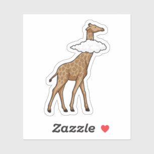 Pegatina Giraffe con nubes