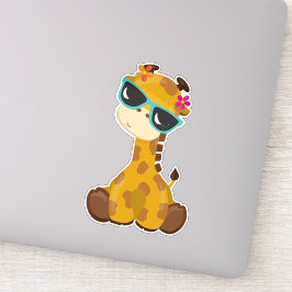 Pegatina Giraffe Cuta, Giraffe Con Gafas De Sol, Animal Cut