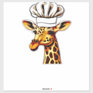 Pegatina Giraffe del chef - Giraffe dulce en el Gorra del c