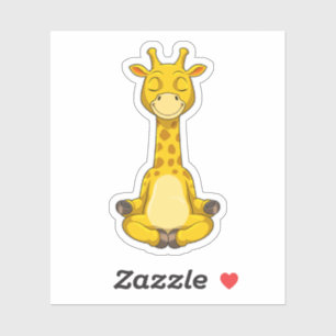 Pegatina Giraffe en la meditación del yoga