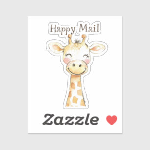 Pegatina Giraffe Happy Mail