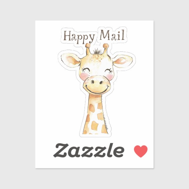 Pegatina Giraffe Happy Mail (Hoja)