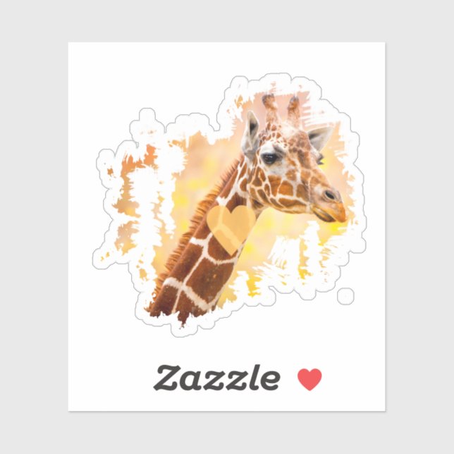 Pegatina Giraffe Pegatina, Giraffe Gift,Giraffe Lover Gift (Hoja)
