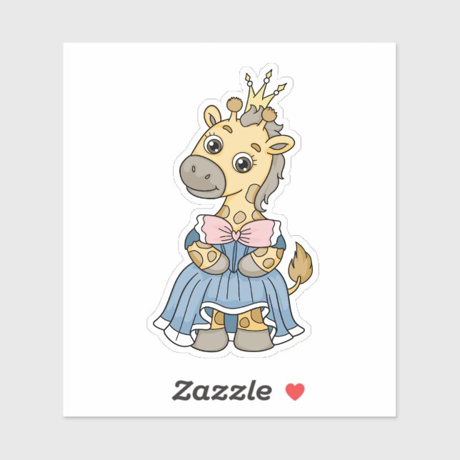 Pegatina Giraffe Princess (Hoja)