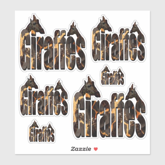 Pegatina Giraffes Picture Logos, (Hoja)