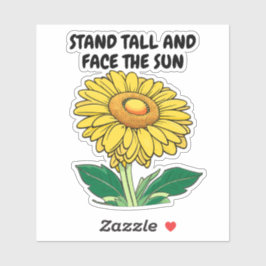 Pegatina Girasol amarillo brillante y personalizable