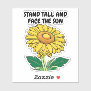 Pegatina Girasol amarillo brillante y personalizable
