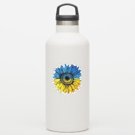 Pegatina Girasol azul y amarillo al estilo ucraniano
