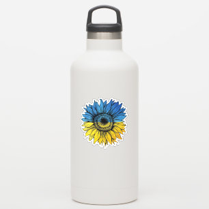 Pegatina Girasol azul y amarillo al estilo ucraniano