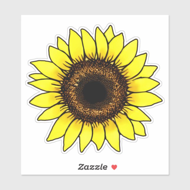 Pegatina Girasol dorado grande (Hoja)