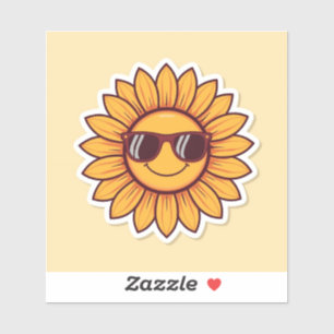 Pegatina Girasol Genial con Gafas de Sol