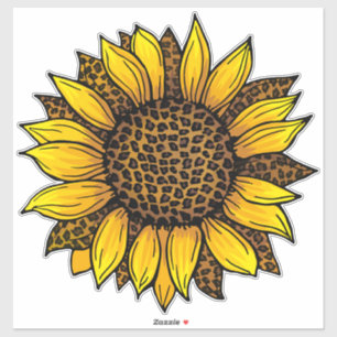 Pegatina Girasol leopardo