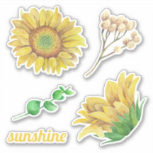 girasoles acuarelas. Floral rústica
