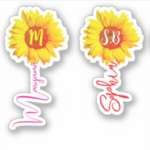 (Girasoles de monograma para niñas) Nombre escrito