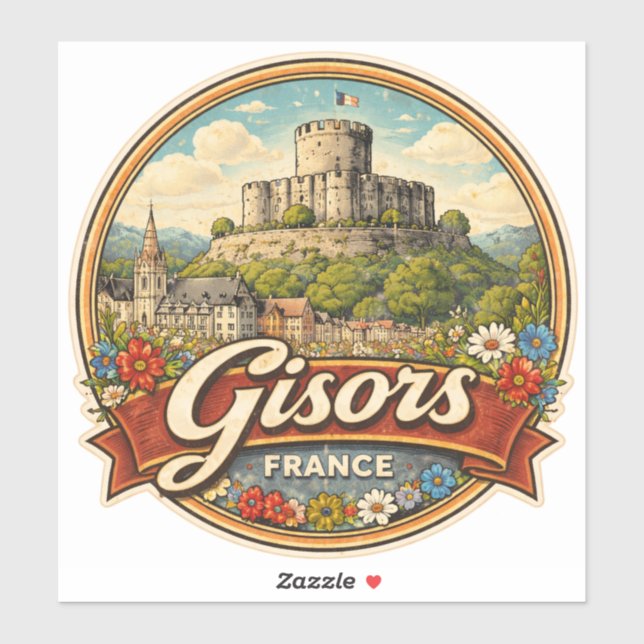Pegatina Gisors Francia (Hoja)