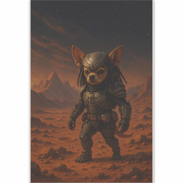 Pegatina Gizmo the Predator on Mars (Anverso)