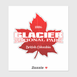 Pegatina Glaciar NP (Canadá) (hoja de arce)