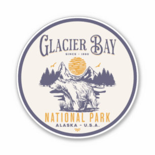 Pegatina Glacier Bay Classic Wilderness Landscape