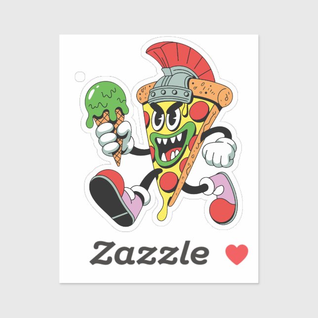 Pegatina Gladiator Pizza Slice Italiano Brainrot (Hoja)