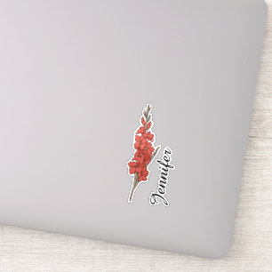 Pegatina Gladiolo Floral Personalizado Nombre Botánico