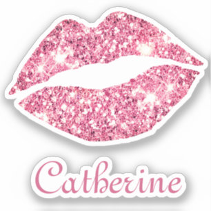 Pegatina Glam Aesthetic Girly Purpurina Rosa Nombre