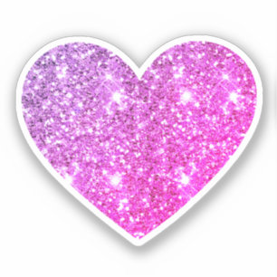 Pegatina Glam Estética Girly Purpurina Pink Calor Corazón