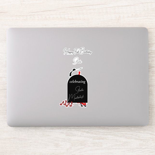 Pegatina Glam Fashionista Feliz Cumpleaños (Ordenador)