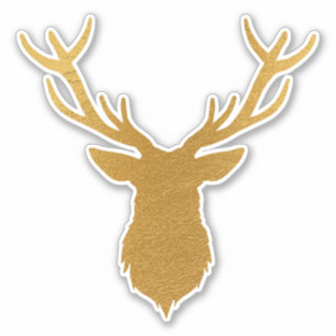 Pegatina Glam Relieve metalizado dorado Reindeer Holiday Vi