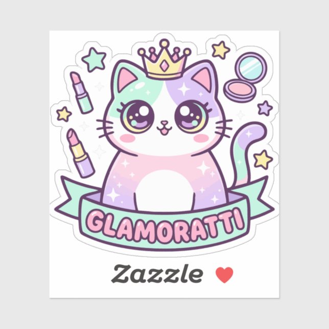 Pegatina Glamoratti Gato (Hoja)